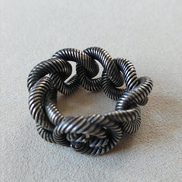 Gucci Interlocking G Chain Ring 925 Sterling Silver Size US 7.5 - Picture 7 of 9